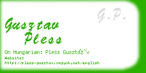 gusztav pless business card